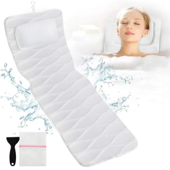 Omystyle Full Body Bath Pillow With Suction Cups For Tub with Mesh Washing Bag - Picture 1 of 6